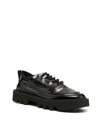 Chaussures derby en cuir épaisses noires Rombaut