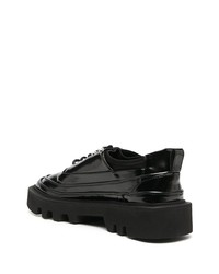 Chaussures derby en cuir épaisses noires Rombaut