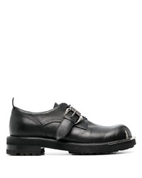 Chaussures derby en cuir épaisses noires Roberto Cavalli