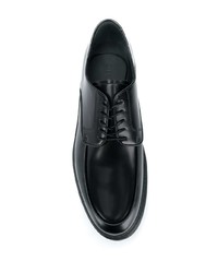 Chaussures derby en cuir épaisses noires Z Zegna