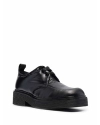 Chaussures derby en cuir épaisses noires Marni