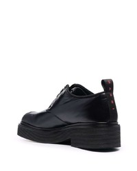 Chaussures derby en cuir épaisses noires Marni