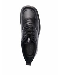 Chaussures derby en cuir épaisses noires Marni