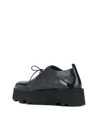 Chaussures derby en cuir épaisses noires Marsèll