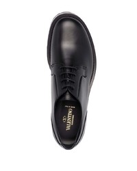 Chaussures derby en cuir épaisses noires Valentino Garavani