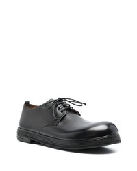 Chaussures derby en cuir épaisses noires Marsèll