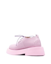 Chaussures derby en cuir épaisses roses Marsèll