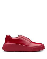 Chaussures derby en cuir épaisses rouges
