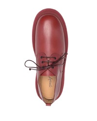 Chaussures derby en cuir épaisses rouges Marsèll