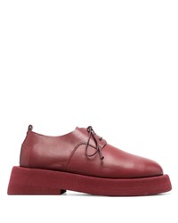 Chaussures derby en cuir épaisses rouges Marsèll