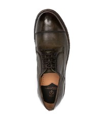 Chaussures derby en cuir épaisses vert foncé Silvano Sassetti