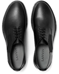 Chaussures derby en cuir gris foncé Lanvin