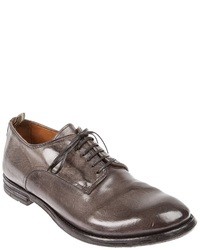 Chaussures derby en cuir gris foncé Officine Creative