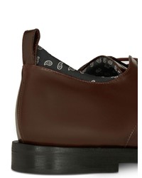 Chaussures derby en cuir imprimées marron foncé Etro