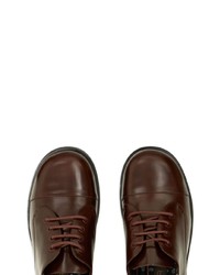 Chaussures derby en cuir imprimées marron foncé Etro