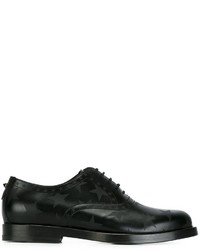 Chaussures derby en cuir imprimées noires
