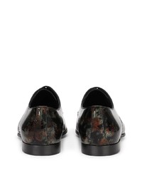 Chaussures derby en cuir imprimées noires Dolce & Gabbana