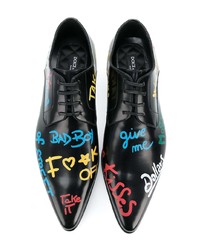 Chaussures derby en cuir imprimées noires Dolce & Gabbana