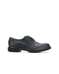Chaussures derby en cuir imprimées noires Emporio Armani