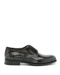 Chaussures derby en cuir imprimées noires Salvatore Ferragamo