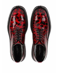Chaussures derby en cuir imprimées rouges Dolce & Gabbana