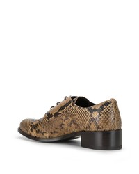 Chaussures derby en cuir imprimées serpent marron clair N°21