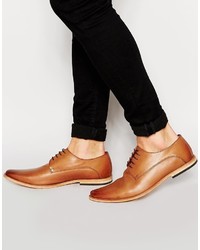 Chaussures derby en cuir marron clair Base London