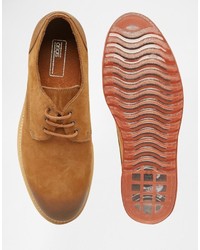 Chaussures derby en cuir marron clair Asos