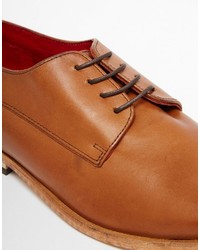 Chaussures derby en cuir marron clair Base London