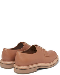 Chaussures derby en cuir marron clair Brunello Cucinelli