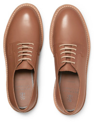 Chaussures derby en cuir marron clair Brunello Cucinelli