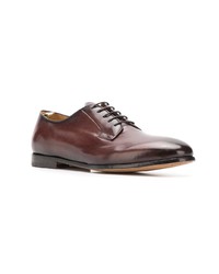 Chaussures derby en cuir marron foncé Officine Creative