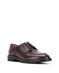 Chaussures derby en cuir marron foncé Brunello Cucinelli