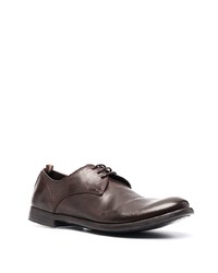 Chaussures derby en cuir marron foncé Officine Creative