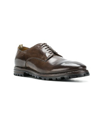 Chaussures derby en cuir marron foncé Officine Creative