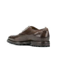 Chaussures derby en cuir marron foncé Officine Creative