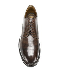 Chaussures derby en cuir marron foncé Officine Creative