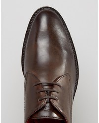 Chaussures derby en cuir marron foncé Base London