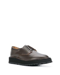 Chaussures derby en cuir marron foncé Buttero