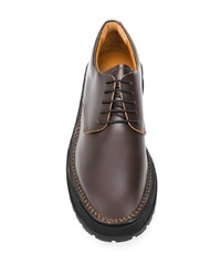 Chaussures derby en cuir marron foncé Buttero