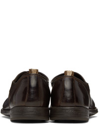 Chaussures derby en cuir marron foncé Officine Creative