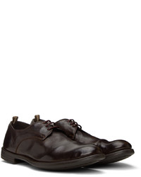 Chaussures derby en cuir marron foncé Officine Creative