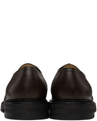 Chaussures derby en cuir marron foncé Bode