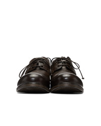 Chaussures derby en cuir marron foncé Marsèll
