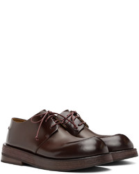 Chaussures derby en cuir marron foncé Marsèll