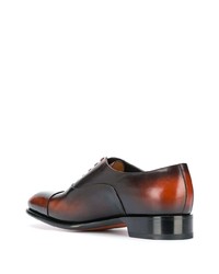 Chaussures derby en cuir marron foncé Santoni