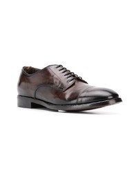 Chaussures derby en cuir marron foncé Officine Creative