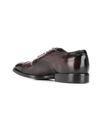 Chaussures derby en cuir marron foncé Officine Creative