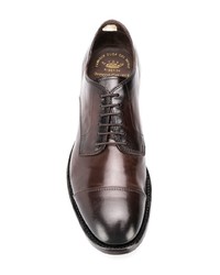 Chaussures derby en cuir marron foncé Officine Creative