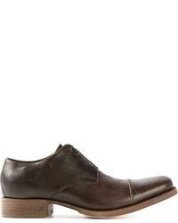 Chaussures derby en cuir marron foncé